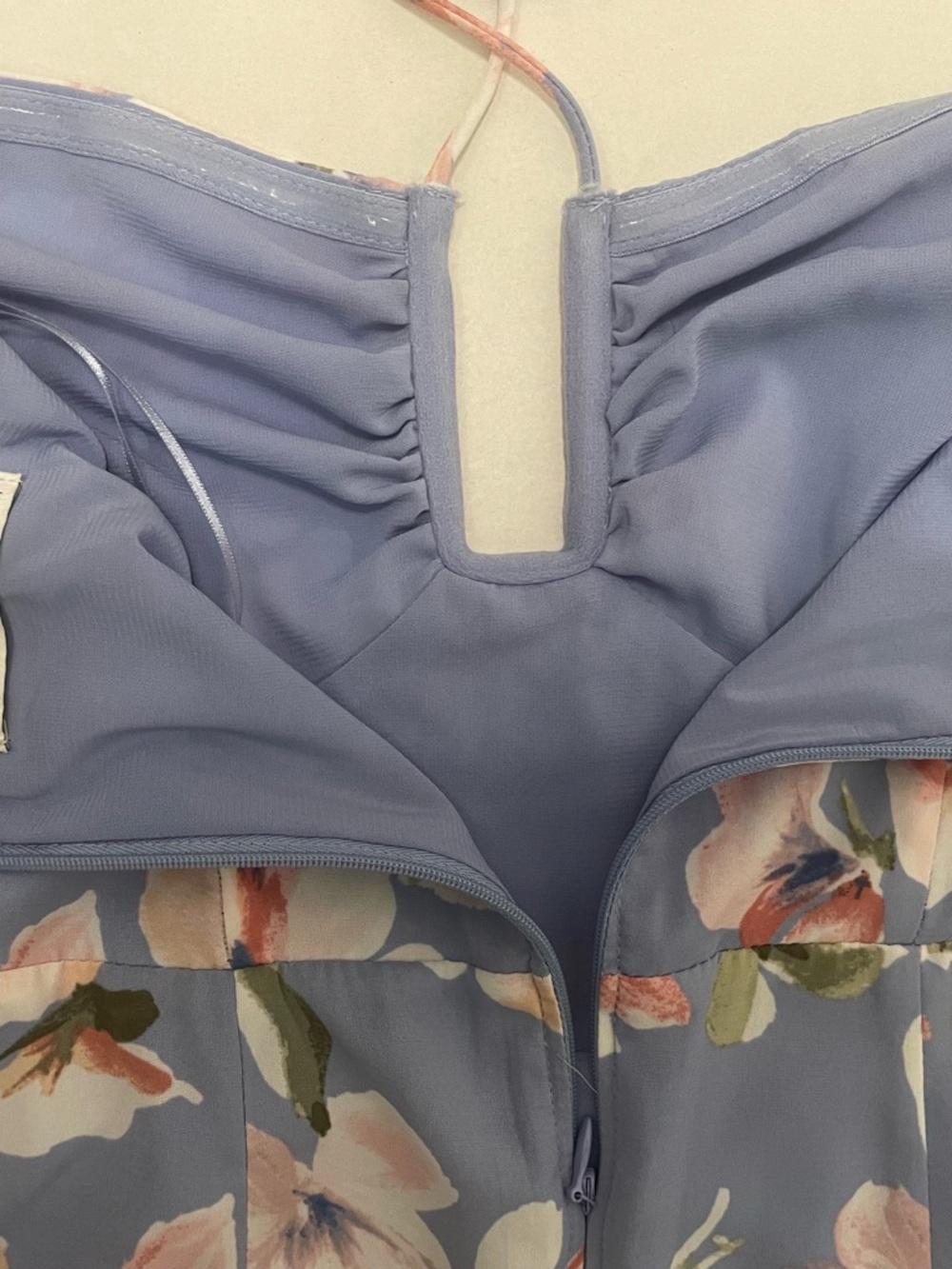 Abercrombie & Fitch Blue Floral Midi string halter XS - Picture 6 of 9